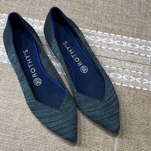 Rothy's Women's Retired Aqua Heather Flats Size 9